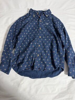 Vineyard Vines Navy Christmas Button-Down